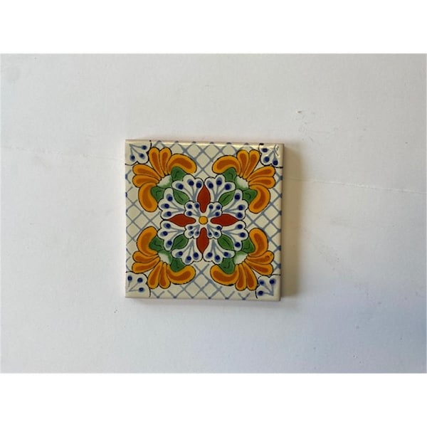Talavera 4 x 4 in. Mexican Decorative Tiles, L121, 4PK L121 4X4 - main